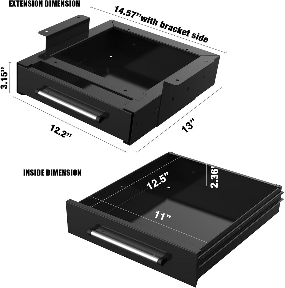 UNITEDPOWER Under Desk Drawer Storage, Pull-Out Office Hidden Counter Drawer,...