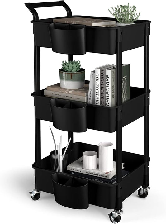 3-Tier Utility Rolling Cart, Mobile Utility Cart by RollingCartWithWheels