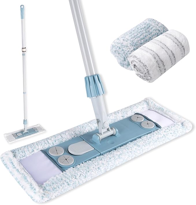 Dust Mop for Floor Cleaning, Magnetic Floor Flat Mop by Homilifibra