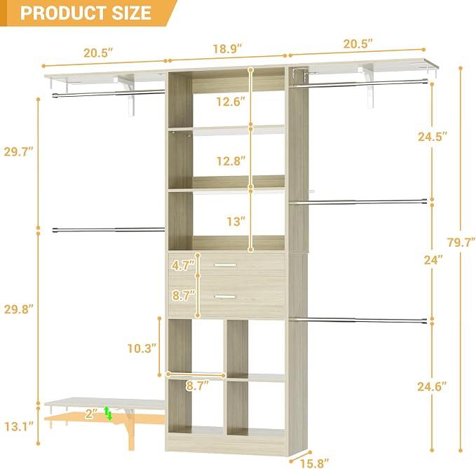 5FT Small Closet System, Baby Closet Organizer System - Image 3