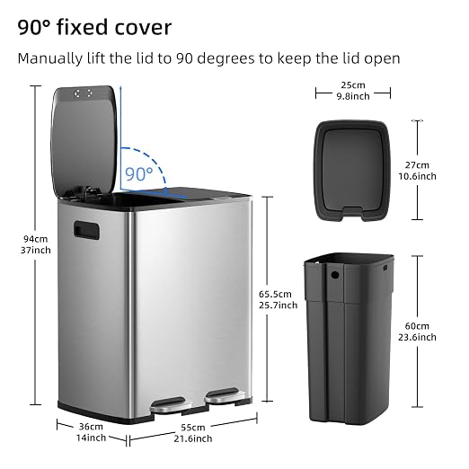 KUK 60 Liter / 16 Gallon Dual Trash Can - Image 7