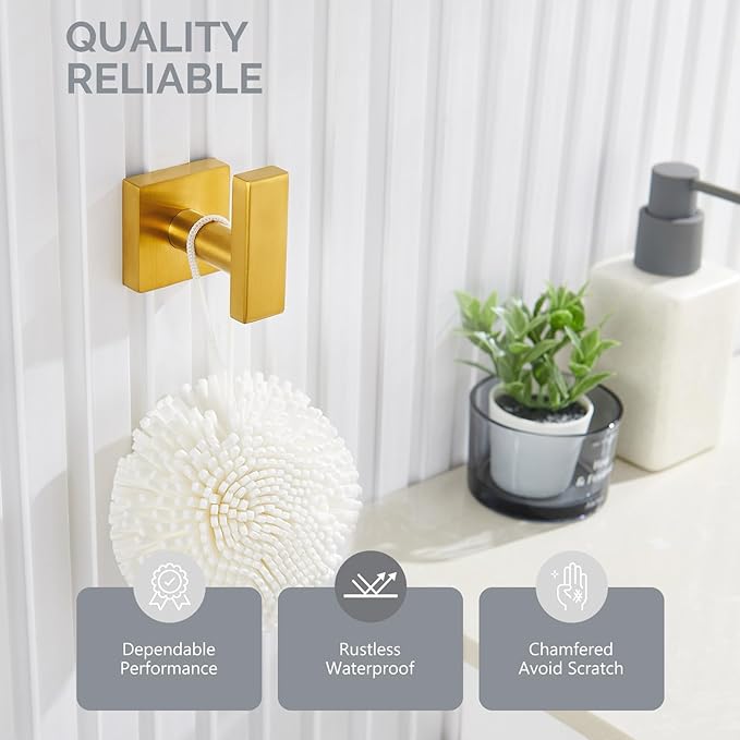 Angle Simple Towel Hook for Bathroom, SUS 304 Stainless Steel Robe Coat Hook - Image 2