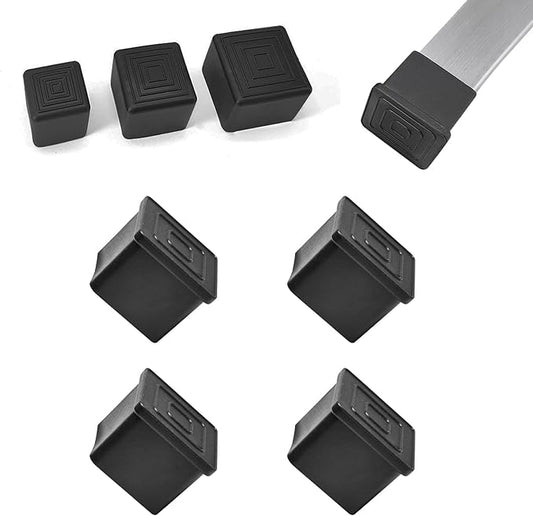 4 Pcs 1-3/4" x 1-3/4" Square Rubber Chair Leg Caps, PVC Table Leg Covers by BOPOREAE