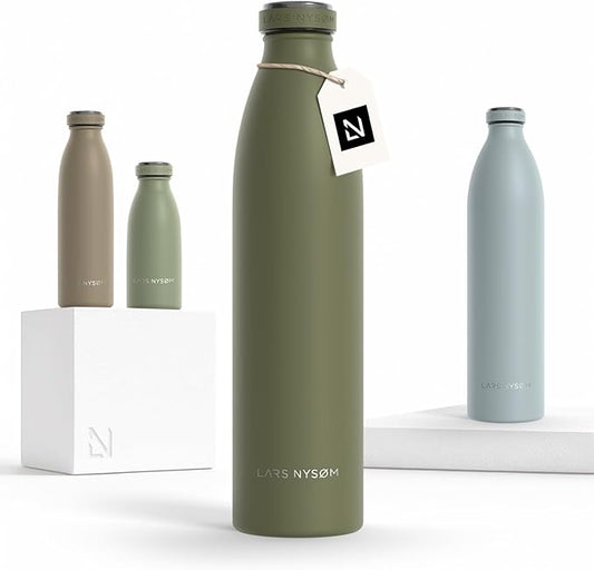LARS NYSØM Stainless Steel Insulated Water Bottle 12oz 17oz 25oz 34oz 51oz | by LN