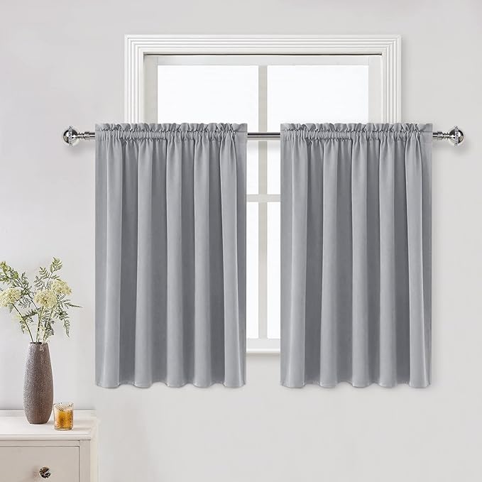 DWCN Silver Grey Short Blackout Curtains by DWCN