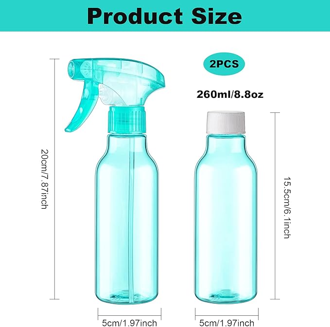 Cosywell Plastic Spray Bottles 8.8oz/260ml 2 Pack Refillable Container Empty - Image 3