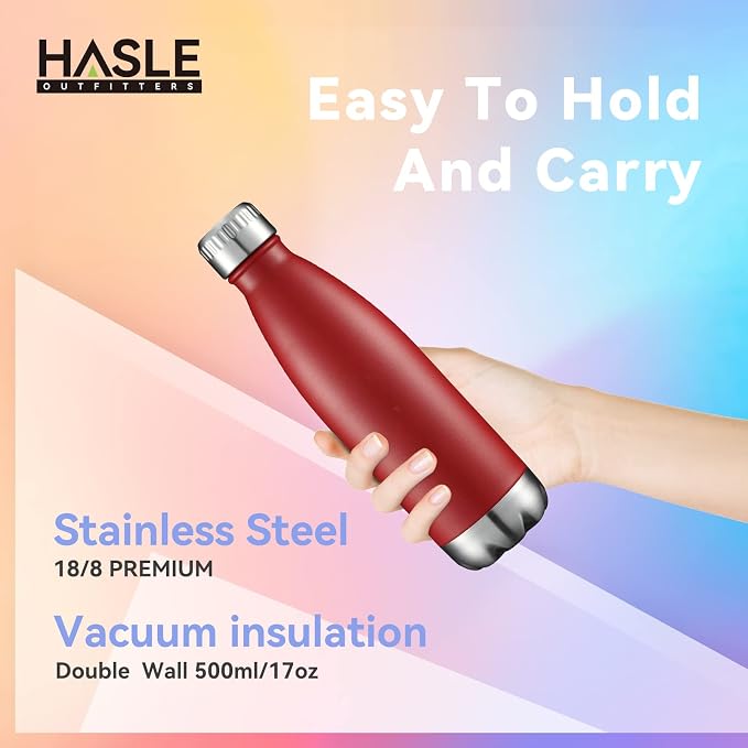 HASLE OUTFITTERS 17oz Stainless Steel Water Bottles Bulk, Vacuum Insulated - Image 3