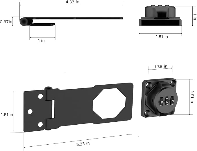 3-Digit Combination Lock, Zinc Alloy, Cabinet Door Latch, Easy DIY Installation - Image 2