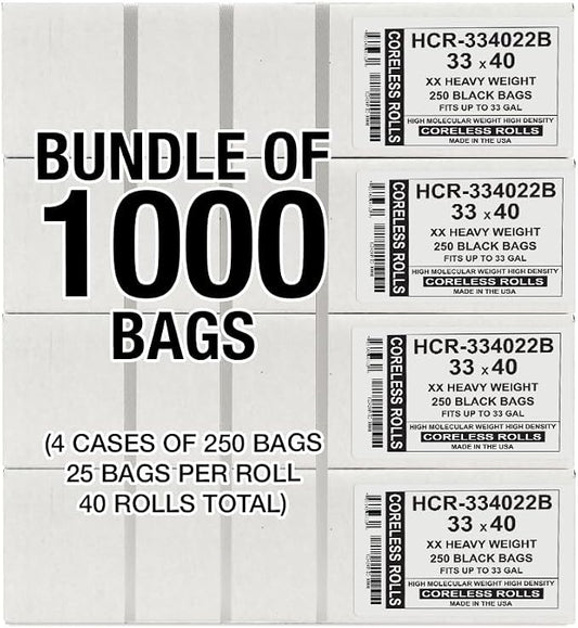 Aluf Plastics High Density Trash Bags, 33 Gallon, 22 Micron, - Image 2