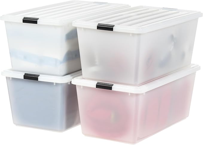IRIS USA 91 Qt Stackable Plastic Storage Bins by IRISUSA