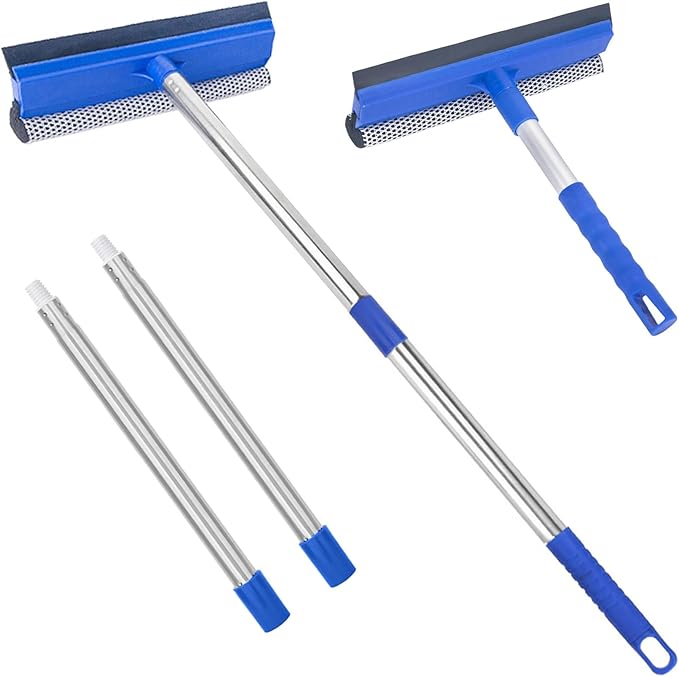 Window Squeegee for Home, 2-in-1 Glass Scrubber for Car Windshield Cleaning by KeFanta