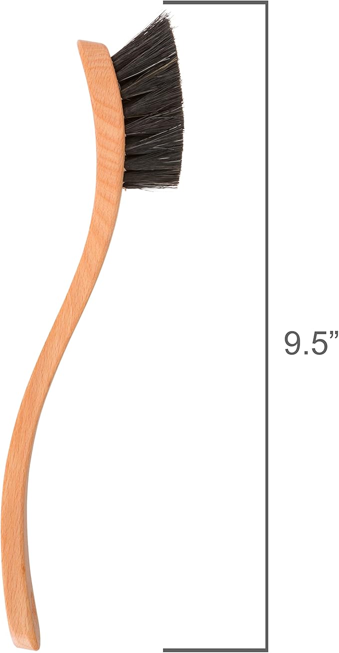 Redecker Curved Dish Brush, Soft Horsehair Bristles, Ergonomic Design - Image 3