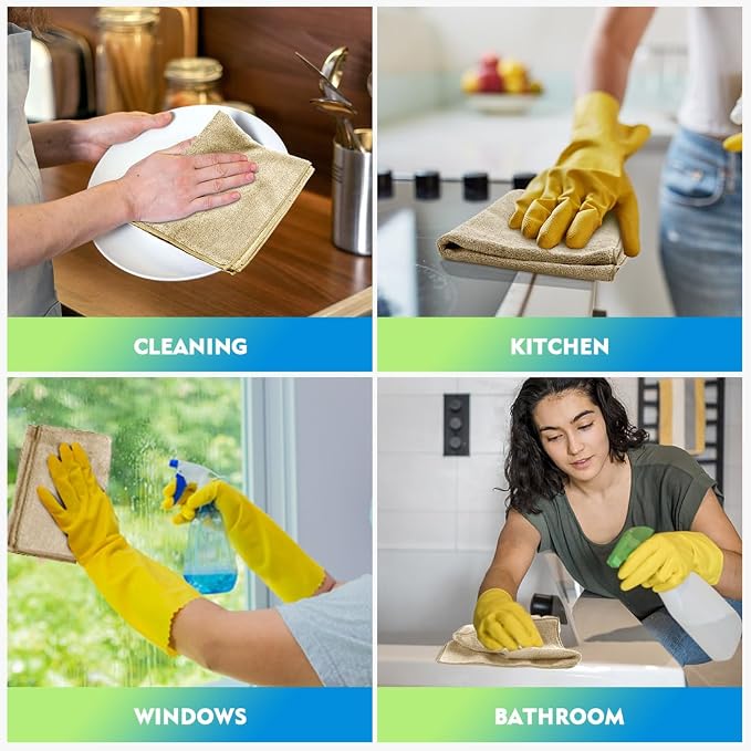 HOMEXCEL Microfiber Cleaning Cloth 6 Pack 12.5 x 12.5 inch Microfiber Towels - Image 6