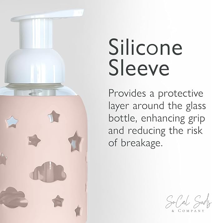SoCal Suds & Company Glass Foaming Hand Soap Dispenser, Soft Grip Silicone - Image 5