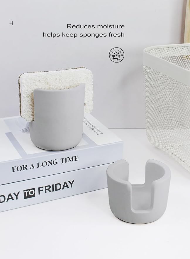 Diatomite Sponge Holder, Quick Dry Stone Sponge Stand - Image 8