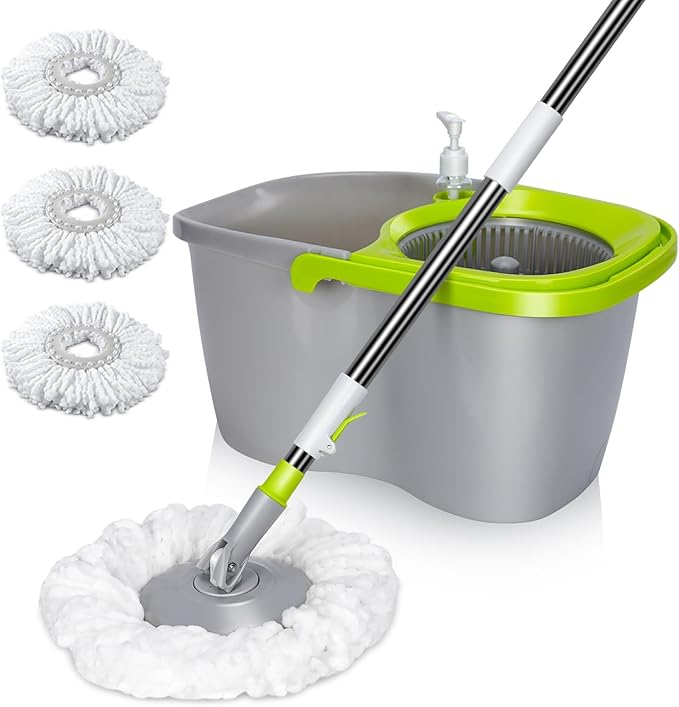 MASTERTOP Mop and Bucket with Wringer Set, Small Spin Mop Cleaning System with by MASTERTOP
