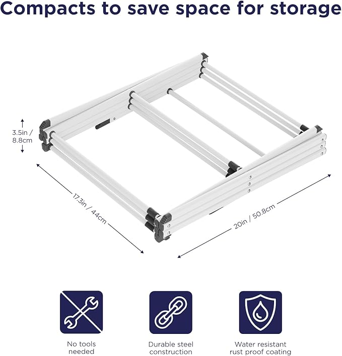 BLACK+DECKER 3 Tier Expandable Collapsing Foldable Laundry Rack - Image 3