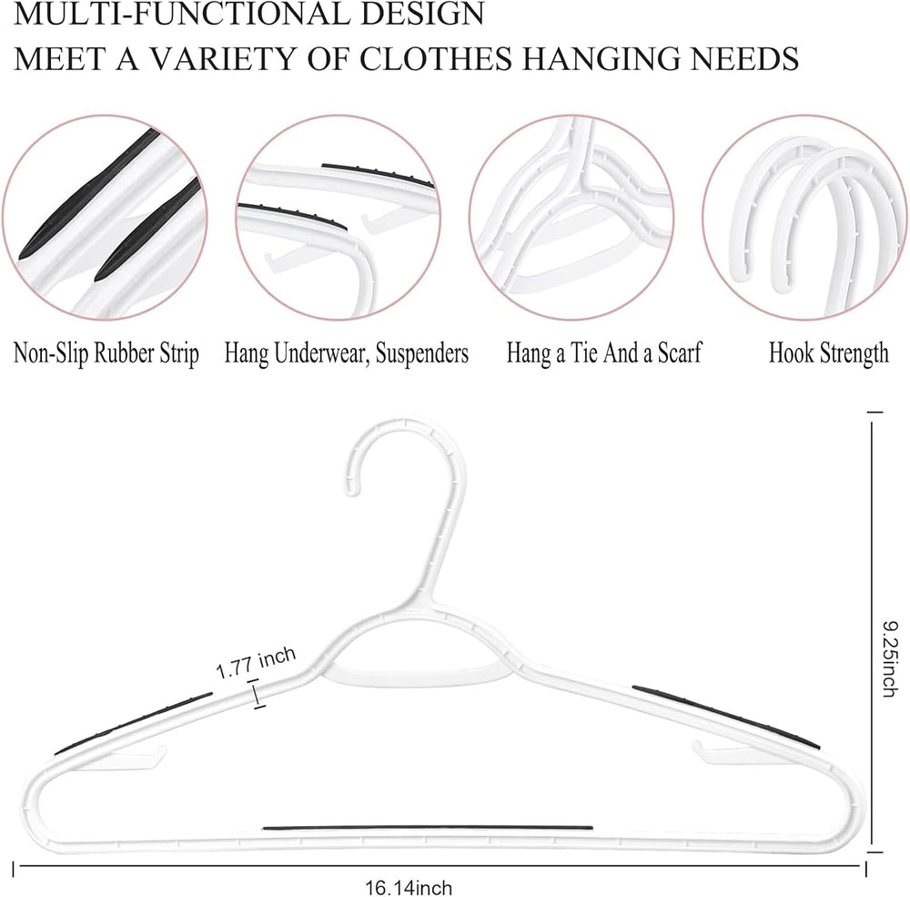 Plastic Hangers 50 Pack - Non Slip Clothes Hangers,Holds up to 18 lbs, Slim S...