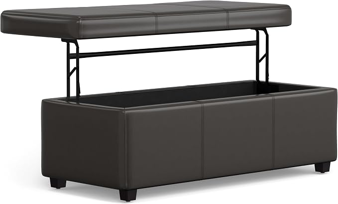 SIMPLIHOME Avalon 44 inch Wide Contemporary Rectangle Lift Top Rectangular by SimpliHome