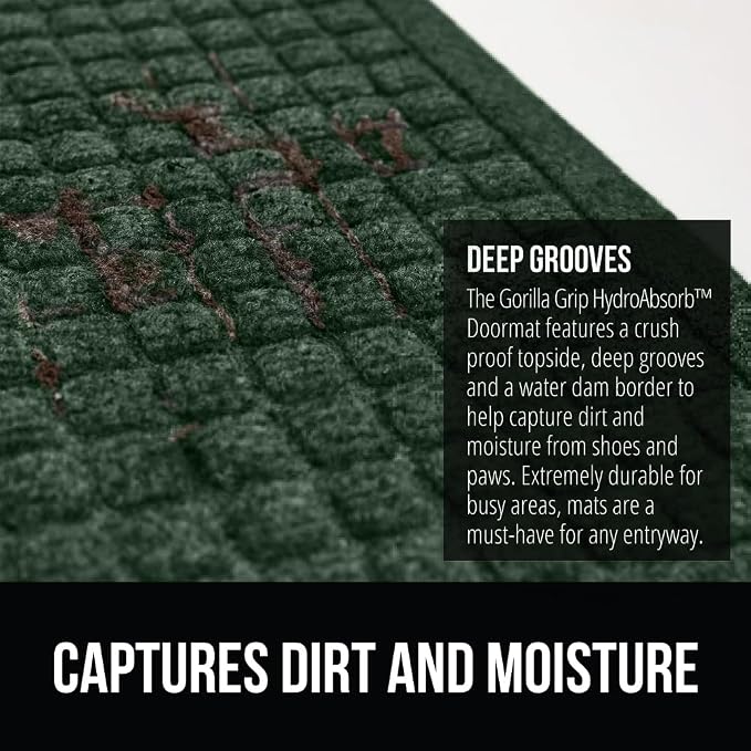 GORILLA GRIP Front Door Mat, Indoor Outdoor Ultra Absorbent HydroAbsorb Doormat - Image 5