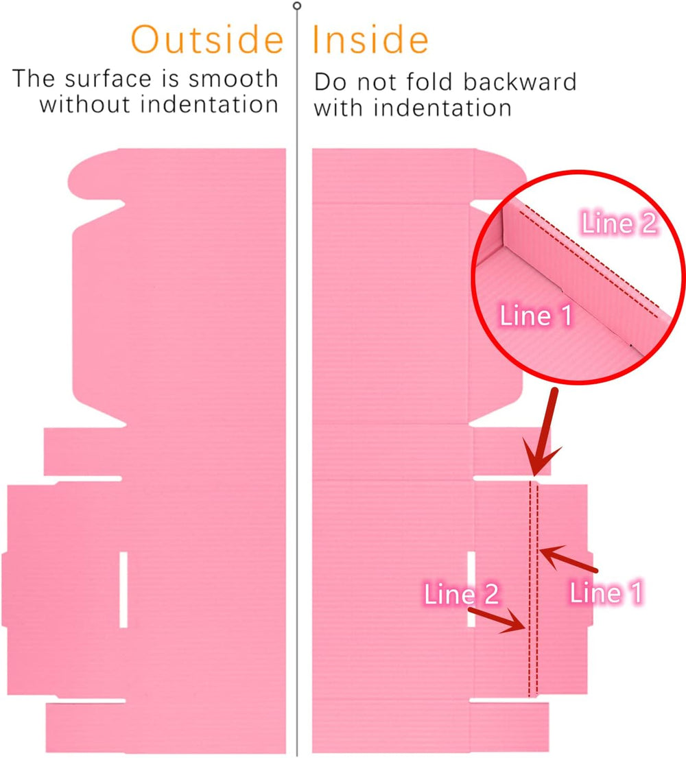 12x9x4 Shipping Boxes Pink Mailer Corrugated Cardboard Box Set of 20