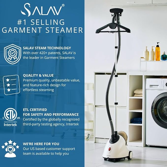 SALAV GS18 Full-Size Clothes Steamer - 1500W Power - Image 2