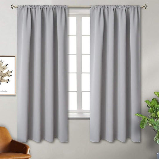 BGment Rod Pocket Room Darkening Curtains 63 Inches Long by BGment