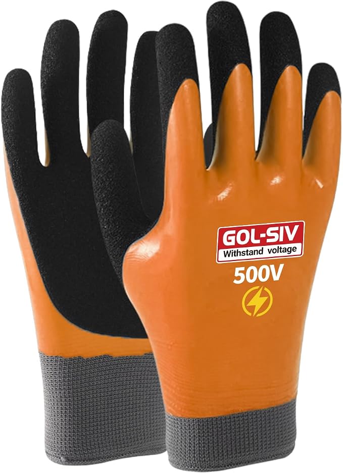 Electrical Insulated Gloves, 500V High Voltage Resistance Electrician Safety by GOL-SIV