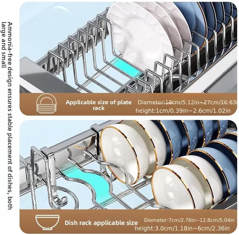 ANUMITRA Over Sink Dish Drying Rack – Stainless Steel 3-Tier 37.5 in Dish Dra...