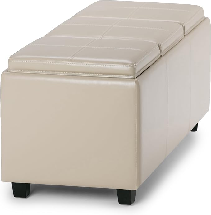 SIMPLIHOME Avalon 42 inch Wide Contemporary Rectangle Storage Ottoman in Satin - Image 8