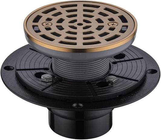 RANDOM Round Shower Drain SUS304 Stainless Steel Champagne Bronze Shower Drain by RANDOM