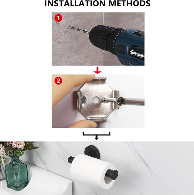 NearMoon Bathroom Toilet Paper Holder, Premium SUS304 Stainless Steel Rustproof - Image 8