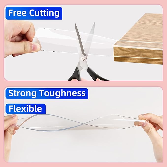 Clear Soft Corner Protectors for Furniture Strip, 2in x9.84FT, Sharp Edge & - Image 4