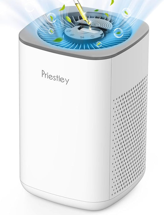 Priestley Small Air Purifiers for Home Bedroom Dorm Office Desktop, 20dB Quiet by Priestley