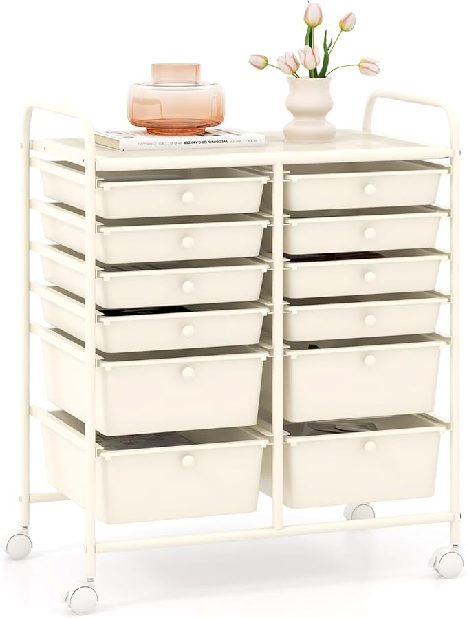 GOFLAME 12-Drawer Rolling Storage Cart, Mobile Utility Cart by GOFLAME