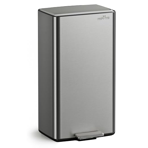 mVm 10.6 Gallon Kitchen Step Trash Can, Soft-Close and Foldable Foot Pedal by mVm