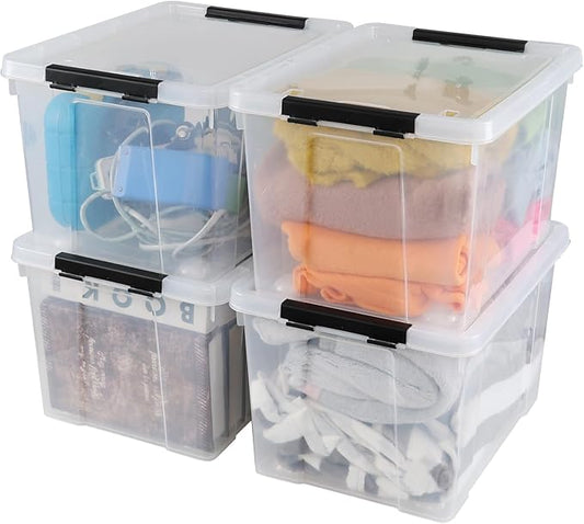 34 L Clear Plastic Storage Bins Box - Image 2