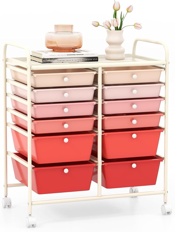 GOFLAME 12-Drawer Rolling Storage Cart, Mobile Utility Cart by GOFLAME