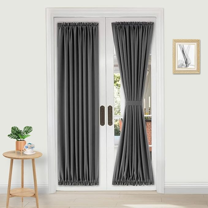 DWCN French Door Curtains – Rod Pocket Thermal Blackout Curtain by DWCN