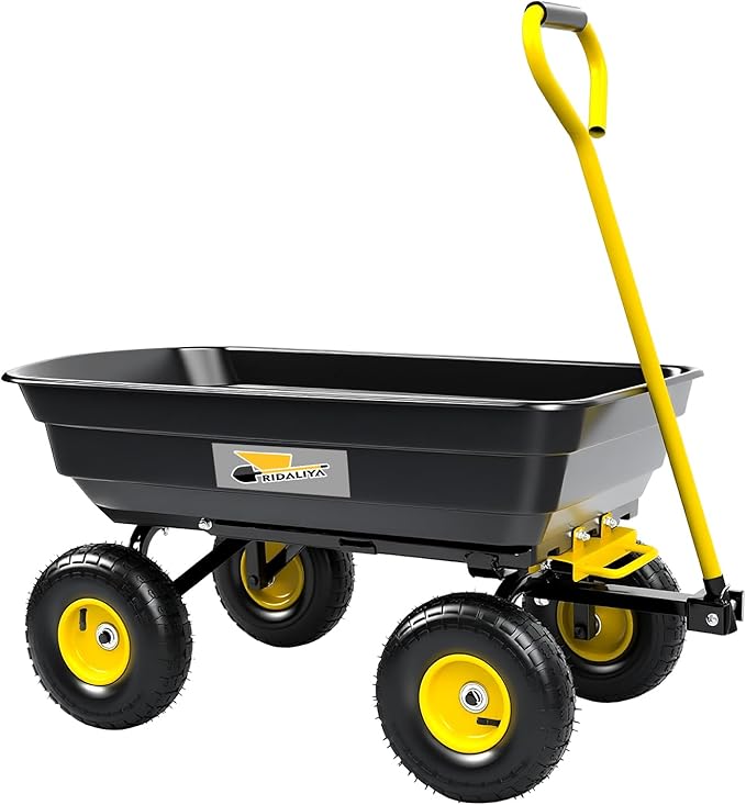 Garden Dump Cart, Heavy-Duty Utility Wagon by RIDALIYA