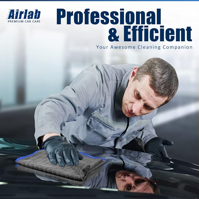 Airlab Microfiber Towels for Cars Wash Drying Auto Detailing, Highly Absorbent - Image 8