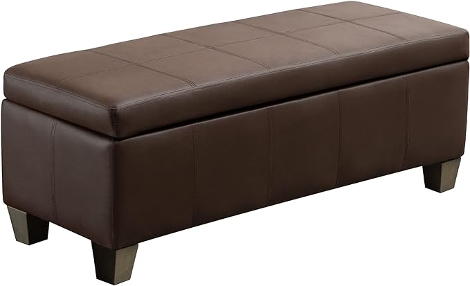 Brown Faux Leather Ottoman by UDAX