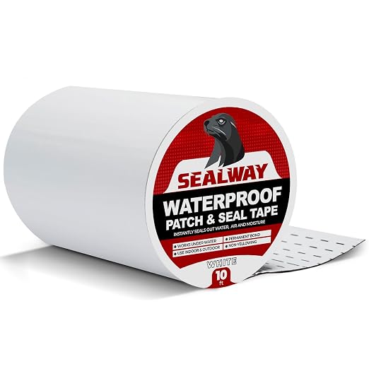 White RV Roof Sealant Tape, UV-Resistant, Weatherproof Patch by Unknown