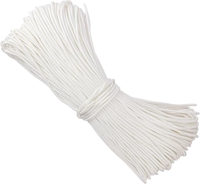 500 Feet 1/4 Inch White Polyester Rope, 6 mm Polypropylene Utility Rope by IHDYPPEW