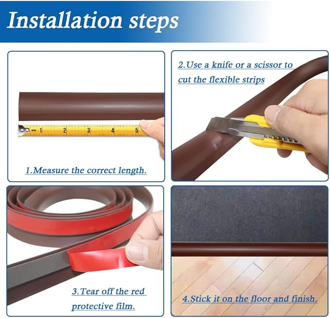 Floor Transition Strip Self Adhesive Carpet & Flooring Transitions Edging Trim - Image 6