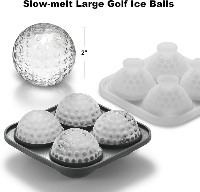 Nax Caki 3D Golf Ice Cube Tray, Large Golf Silicone Fun Shapes Whiskey Ice Mold - Image 4