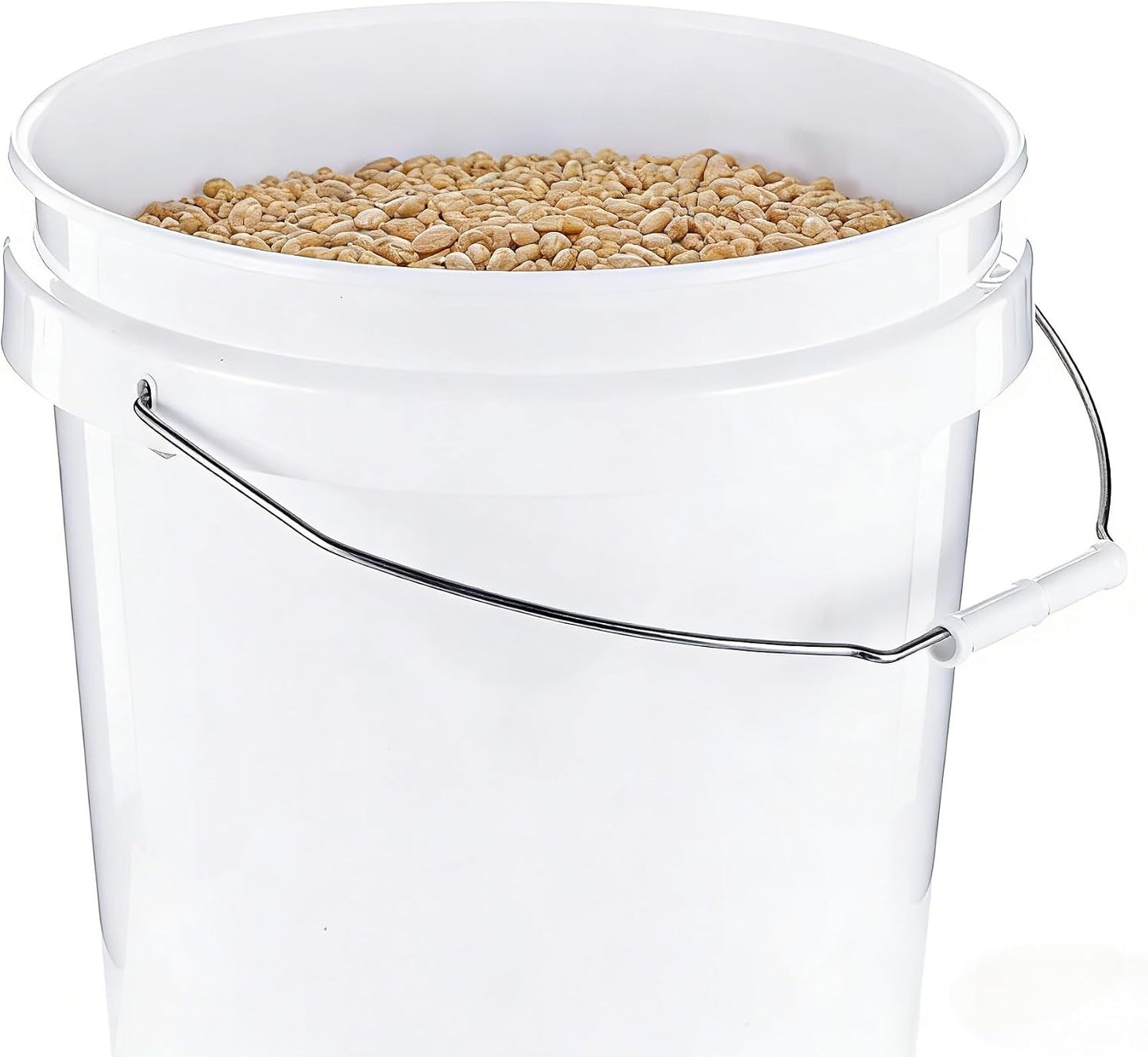 (2 Pack) 5 Gallon Utility Bucket with Comfort Handle – Heavy Duty Plastic Pail, Stackable, Easy Clean, White – Perfect for Cleaning, Painting, Household Storage