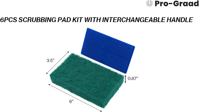 6pcs Scrubbing Pad Kit Interchangeable Reusable Handle | 5 Different Scrubbing - Image 3