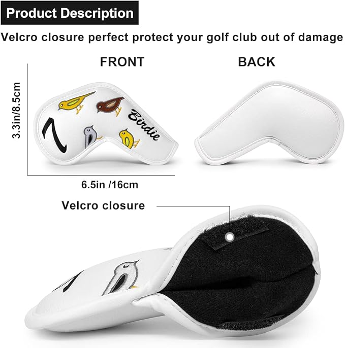 Premium Leather Golf Club Iron Covers - Image 3