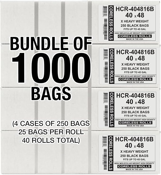 Aluf Plastics High Density Trash Bags, 45 Gallon, 16 Micron, - Image 7